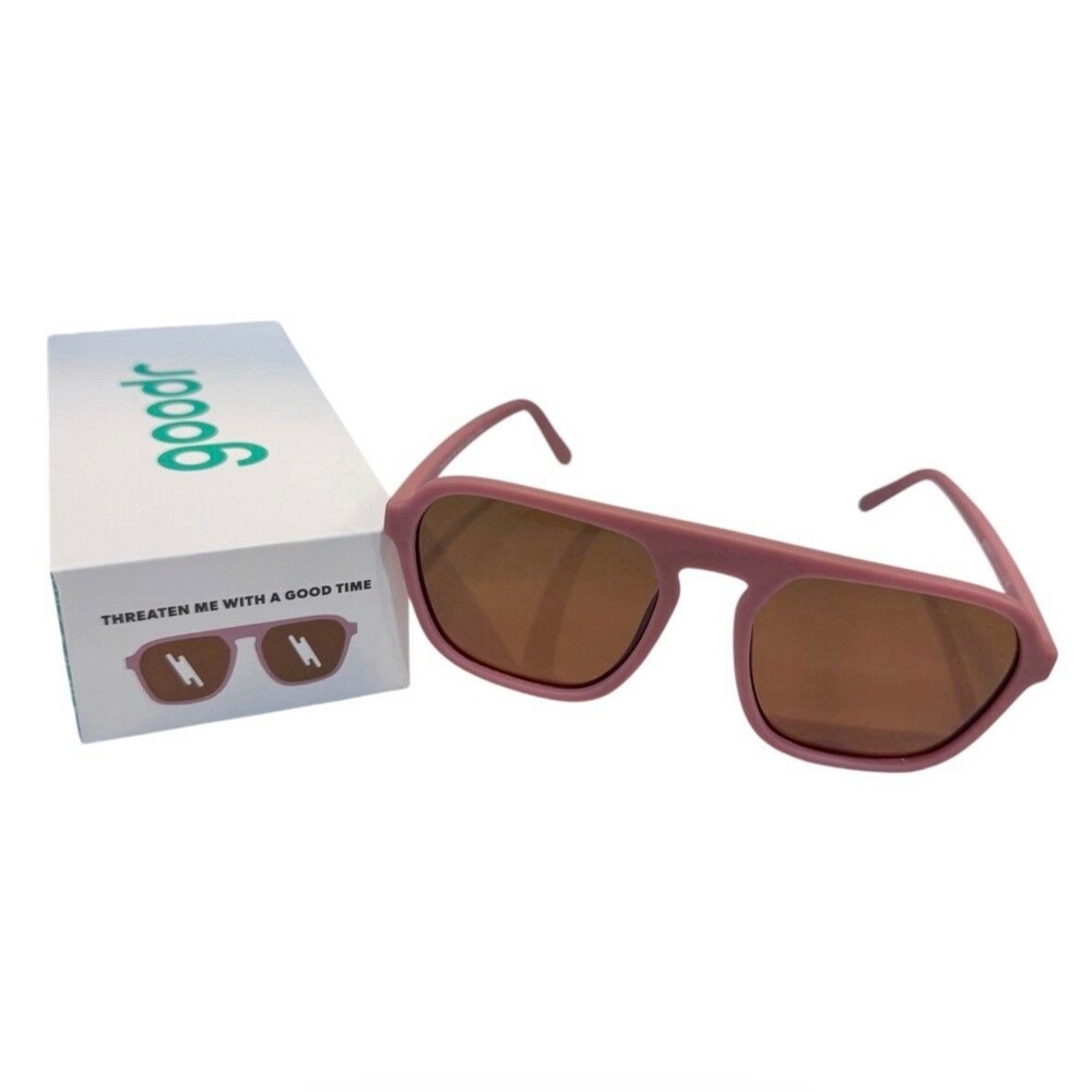 Goodr Wrap G Polarized Sunglasses “Threaten Me With A Good Time” Mauve w/Box New